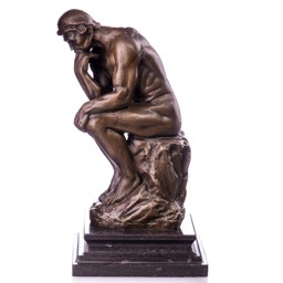 Gondolkodó - bronz szobor márványtalpon képe